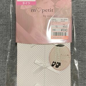 mpetit by misako ネット柄フロントリボン付きタイツ