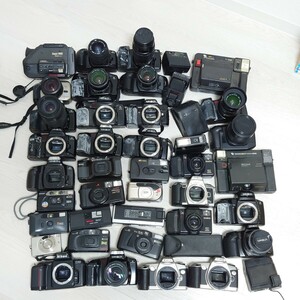 44）１円スタート　ジャンクカメラまとめ売り　大量セット　光学 Canon MINOLTA Nikon コンパクトカメラ　一眼レフ フィルム レンズ