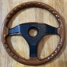 AD Wood Steering wheel 木目 ウッドステアリング ハンドル φ35.5cm イタリア製 1996 本体のみ_画像7