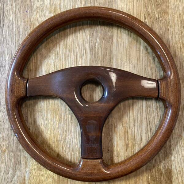 AD Wood Steering wheel 木目 ウッドステアリング ハンドル φ35.5cm イタリア製 1996 本体のみ