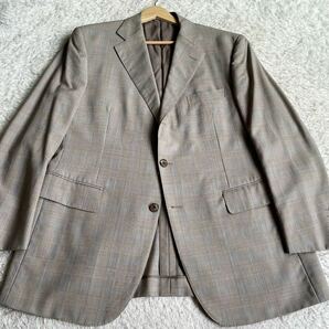 英国調◎近年モデル『Aquascutum/アクアスキュータム』グレンチェック 撥水加工 ウール セットアップ スーツ(BB5/L-XL相当)ゆったりサイズの画像2