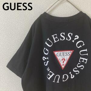 P3 GUESS Tシャツ　半袖　バッグプリント　ゆったり　ショート丈レディース