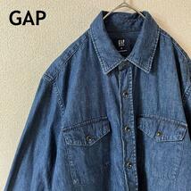 J2 GAP デニムジャケット長袖　Sメンズ　スナップボタン　パール_画像1