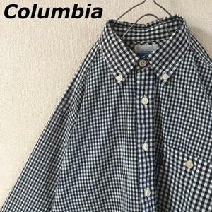 Columbia ギンガムシャツ　BDシャツ　キャンプ　長袖　Mメンズ