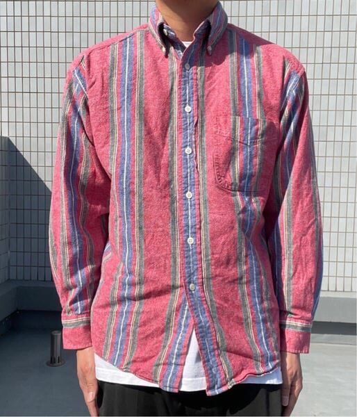 OLD GAP ストライプ柄ネルシャツ M VINTAGE 90s00s