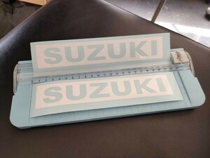 スズキ SUZUKI ステッカー ホワイト 2枚セット 抜き文字 切り抜き マスキング等に 200mm×35mm サイズ・カラー・字体変更可能