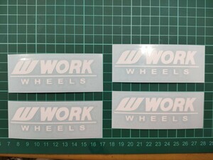 WORK ワーク ステッカー 91×25mm 4枚セット サイズ変更可能・カラー変更可能