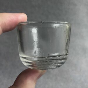 ゼリー型 モールド ガラス カップ 猪口 ぐい呑み 気泡 大正 珍品 骨董 アンティーク ビンテージ 昭和レトロ 古道具