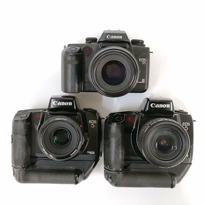 Canon EOS 5 , 55 + グリップ VG10 + レンズ 2.8/100 , 1.8/50 他 一眼レフ 3点セット まとめ ●ジャンク品 [8667TMC]