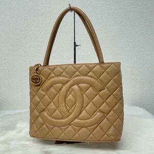 【１円から】CHANEL シャネル 復刻トート ベージュ×GP キャビア　シール有