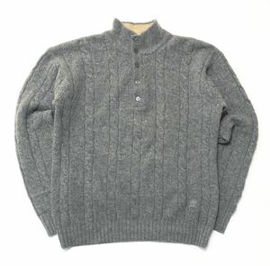 衝撃プライス！【大人ベーシックモデル！】【TOMMY HILFIGER トミーヒルフィガー】ヘンリーネックセーター【サイズM】グレー N-M6