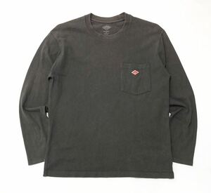 衝撃プライス！【王道モデル！】【DANTON ダントン】長袖Tシャツ【サイズ40】グレー ワンポイントロゴ N-N42