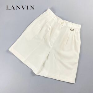 LANVIN SPORTS ランバン タックフレアショートパンツ ボトムス レディース 白 ホワイト サイズ38*NC532