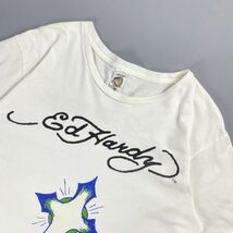 DonEdHardy ドン・エド・ハーディー デザインプリント 半袖Tシャツ カットソー トップス メンズ 白 ホワイト サイズL*NC528_画像2