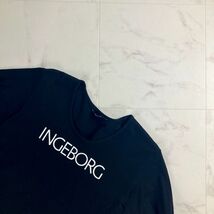 美品 INGEBORG インゲボルグ ロゴプリント 半袖Tシャツ カットソー トップス レディース 黒 ブラック サイズM*OC51_画像2