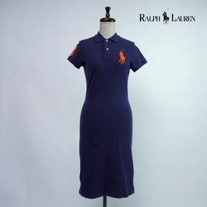  прекрасный товар RALPH LAUREN Ralph Lauren большой шланг рубашка-поло с коротким рукавом One-piece женский темно-синий темно-синий размер XS*OC46