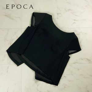 美品 EPOCA エポカ バックリボンデザインブラウス 半袖 トップス レディース 黒 ブラック サイズ38*OC854