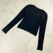 美品 DKNY JEANS ダナキャランジーンズ ウール・アンゴラ混 Vネックニットトップス レディース 黒 ブラック サイズXS*OC874_画像2