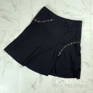  beautiful goods PINKY&DIANNE Pinky & Diane design tape silver metal fittings attaching flair skirt knees height lady's bottoms black size 38*OC266