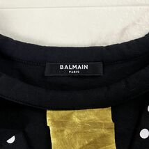 美品 BALMAIN バルマン ドット柄 セミスリーブ ショート丈デザインカットソー トップス レディース 黒 ブラック サイズ36*OC103_画像5