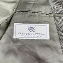 KENT&CURWEN ケントアンドカーウェン ウール チェック柄テーラードジャケット 総裏 メンズ 茶色系 ブラウン系 サイズL*OC805_画像5