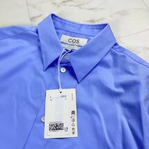 新品未使用 COS コス 長袖カラーシャツ Yシャツ フロントボタン トップス メンズ 水色 ライトブルー サイズ40*OC291_画像6