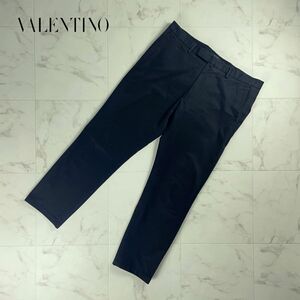 VALENTINO ヴァレンティノ コットン100％ クロップドカジュアルパンツ ボトムス メンズ 黒 ブラック サイズ48*OC190