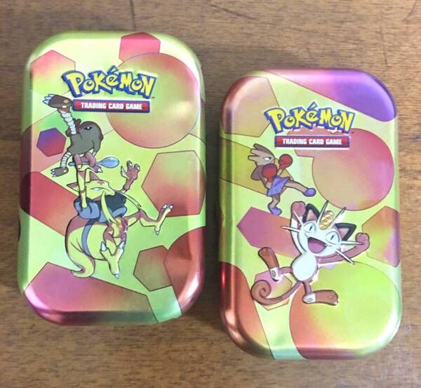 海外限定 ポケモン 151 ニャース & ユンゲラー ミニ 缶 tin