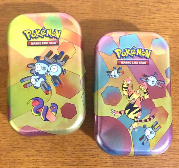 海外限定 ポケモン 151 エレブー & レアコイル ミニ 缶 tin