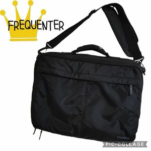 ⑫38【FREQUENTER】フリクエンター　ビジネスバック　黒　メンズ　大容量