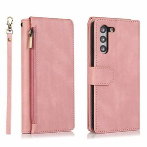 Galaxy s21対応 手帳型 カード入れ 財布 ケース ピンク