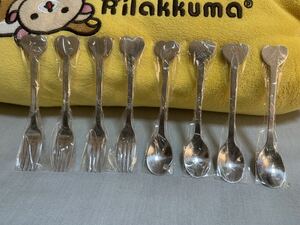  Rilakkuma 8P cutlery spoon 4ps.@ Fork 4ps.