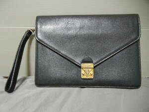 イヴ・サンローラン　クラッチバッグ セカンドバッグ 黒レザー中古美品YVES SAINT LAURENT 