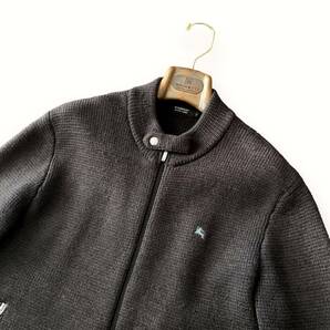 B09 美品 極上品 2 Mサイズ 『バーバリーブラックレーベル BURBERRY BLACK LABEL』ノバチェック ドライバーズ ニット ジャケット ブルゾンの画像7