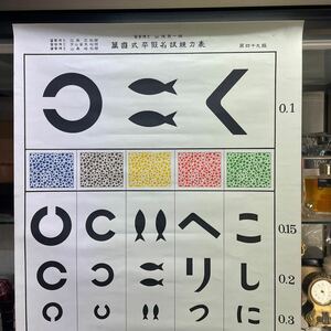 視力表、萬國式平仮名試視力表　医学博士山地良一　昭和レトロ　インテリア