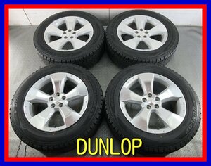 ■中古タイヤホイール■　SUBARU 純正 アルミホイール 17インチ 7J +48 5H 100 DUNLOP SJ8 225/60R17 99Q 4WD 激安 送料無料 J610