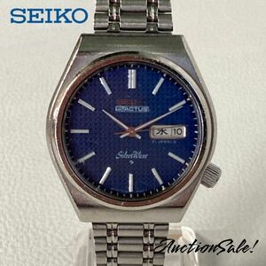 【ジャンク品】SEIKO セイコー 5アクタス デイデイト 自動巻き 文字盤色:ブルー 6906‐8010 アンティーク　