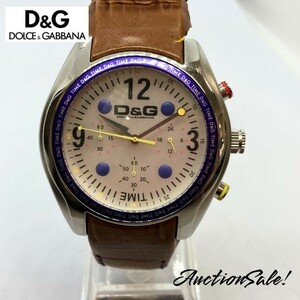 【不動品】D&G/ディー＆ジー ドルチェ&ガッバーナ PERFORMANCE パフォーマンス クロノグラフ クォーツ 電池切れ ベルトジャンク品