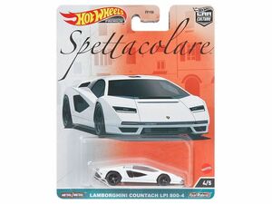 LAMBORGHINI COUNTACH LPI 800-4 WHITE DIECAST MODEL CAR BY HOT WHEELS HKC40 海外 即決