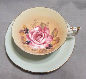 Paragon Double Warrant Vintage Teacup & Saucer Set Lavender Pink Cabbage Rose 海外 即決