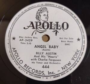 BILLY AUSTIN & HEARTS Angel Baby / Night Has Come 78 Apollo 444 DOO WOP HEAR 海外 即決