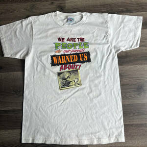 VTG Our Parents Warned Us About T Shirt Mens Large Funny Tee 1990s Parrot Lizard 海外 即決