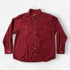 Scandia Woods Vintage Red Denim Button Down Men's Size XLR RG Long Sleeves 海外 即決