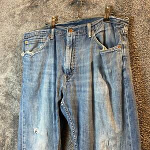 Levis 505 Jeans Mens 36W 30L 36x30 Light Wash Modern Regular Fit Distressed Fade 海外 即決