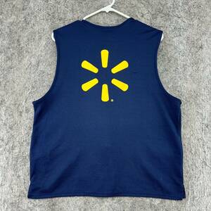 Walmart Work Vest Adult Medium Blue Full Zip Employee Issued Uniform Pockets 海外 即決