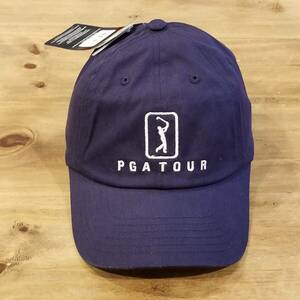 PGA Tour Hat Cap Strap Back Blue One Size Lightweight Golf Golfer Logo One Size 海外 即決