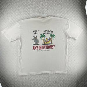 Vintage 90s This Is My Ass Any Question T-shirt Mens White XL Colorful Stains 海外 即決
