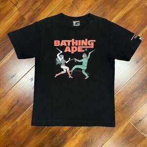 Vintage A Bathing Ape Tee X Wonder Woman Bape T Shirt Black Mens S/S Medium 海外 即決