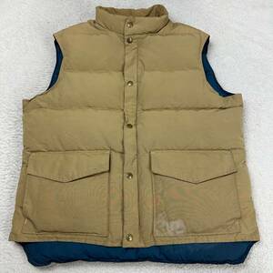 Vintage Woolrich Quilted Down 80s Retro Puffer Vest Mens Size Large Tan Zip 海外 即決