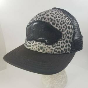 Vans Off The Wall Snap Back Trucker Hat/Cap Black w/Leopard Print 海外 即決